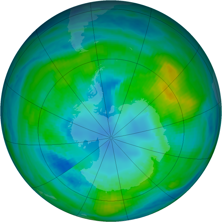 Antarctic ozone map for 17 April 1979
